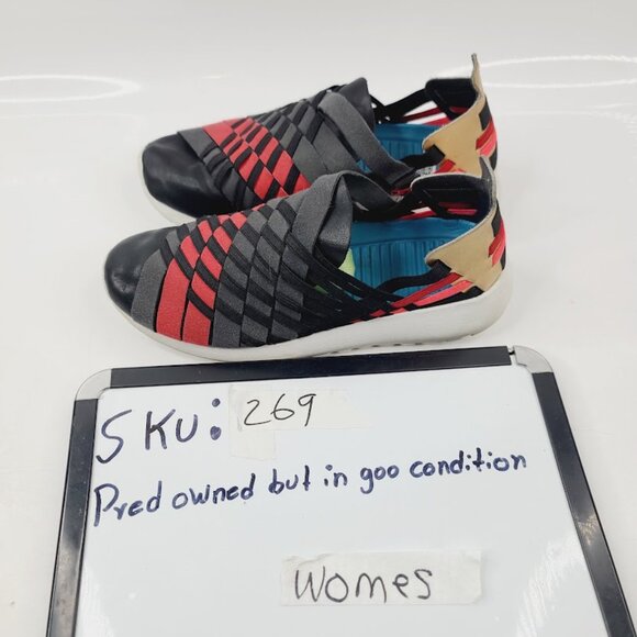 Nike Women's Black Red Roshe Run Woven 2 Slip-On Athletic Sneaker Size 6 - Picture 7 of 7